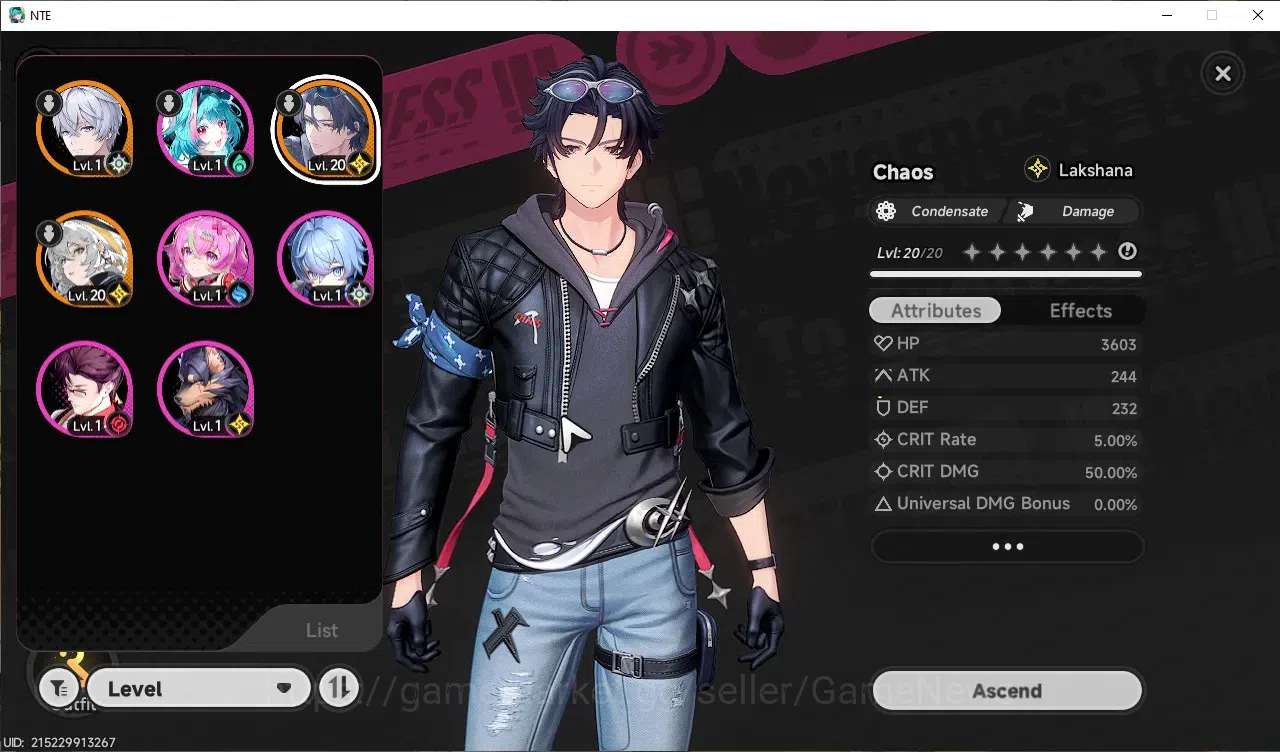 Neverness to Everness Accounts GLOBAL NA|HL 3|2 SSR 1 Limited Chaos+Outfit,Hathor image 1