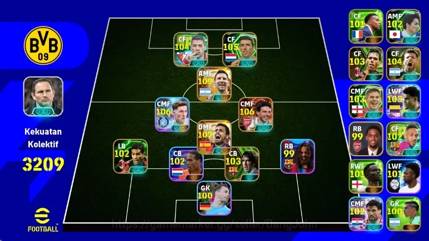 eFootball Accounts High-End Android|PW 3209|New Big T Lionel Messi + Rodri + Declan Rice,Roy Makaay Epic,Carles Puyol Epic 1