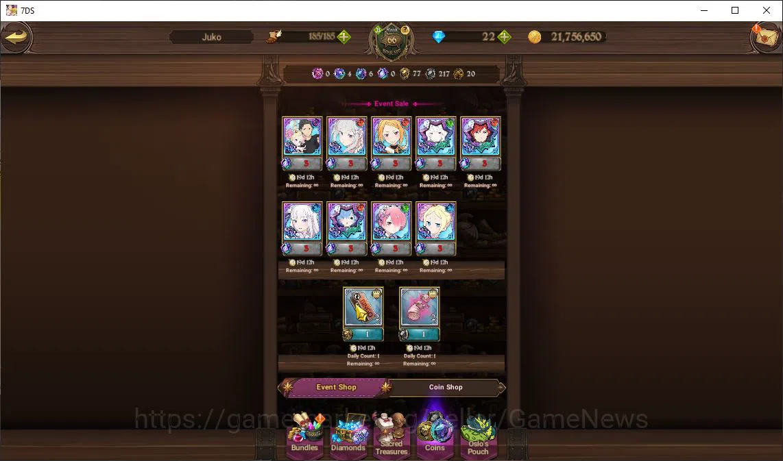 The Seven Deadly Sins: Grand Cross Accounts Global|1,4M CC|2 LR+5 UR+Collab ReZero|Reinhard,He image 8