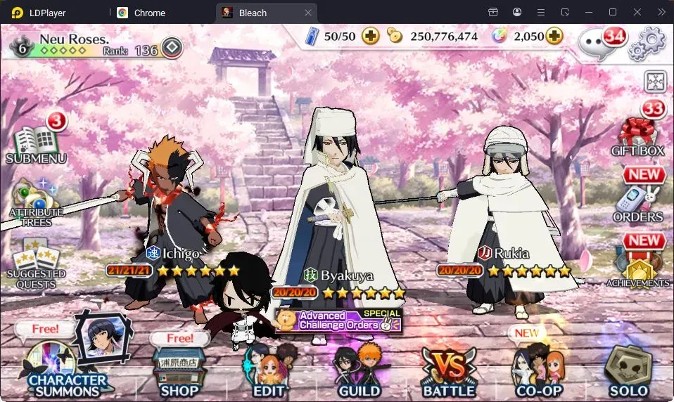 Bleach: Brave Souls Accounts Starter ALL ASIA |1M BP Fresh Story|4K Summon + 9K Prem Acc 1