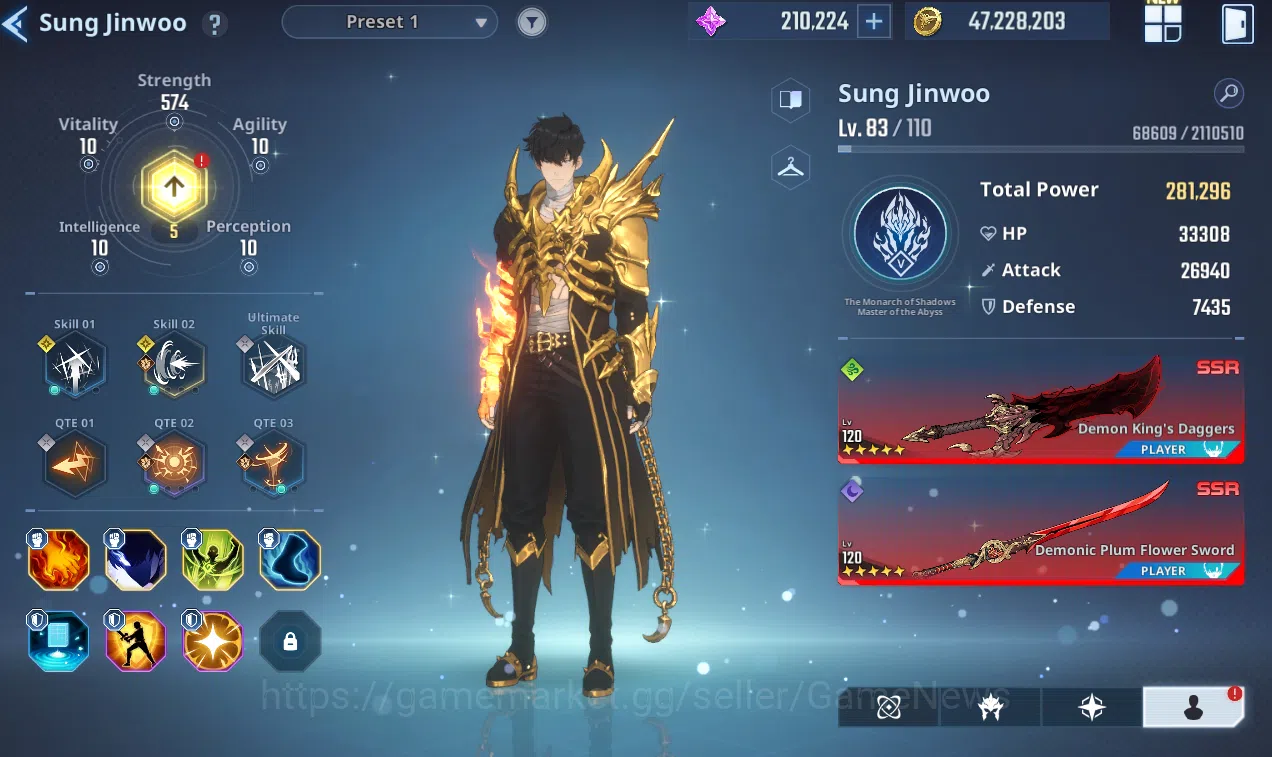 Solo Leveling: ARISE Accounts 727k Power+SJW 280K+210K Essence|A5Plum,A5DKD|A7 MIREI + WEAP,A5 KANAE+WEAP,A4 WATER CHA