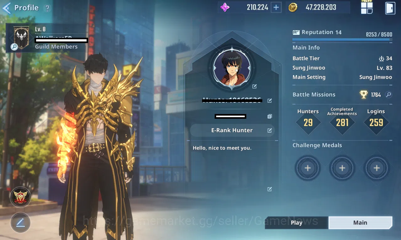 Solo Leveling: ARISE Accounts 727k Power+SJW 280K+210K Essence|A5Plum,A5DKD|A7 MIREI + WEAP,A5 KANAE+WEAP,A4 WATER CHA 6