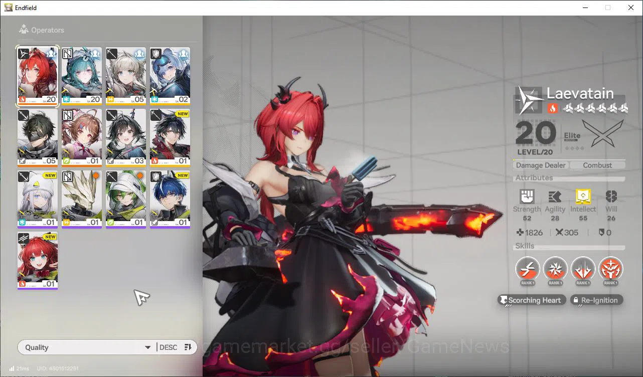Arknights: Endfield Accounts Asia Lv3| 2 Meta SSR [Laevatain,Ardelia] +5 SR[XaihiP1,PerlicaP1,SnowshineP2,etc] |4 *5