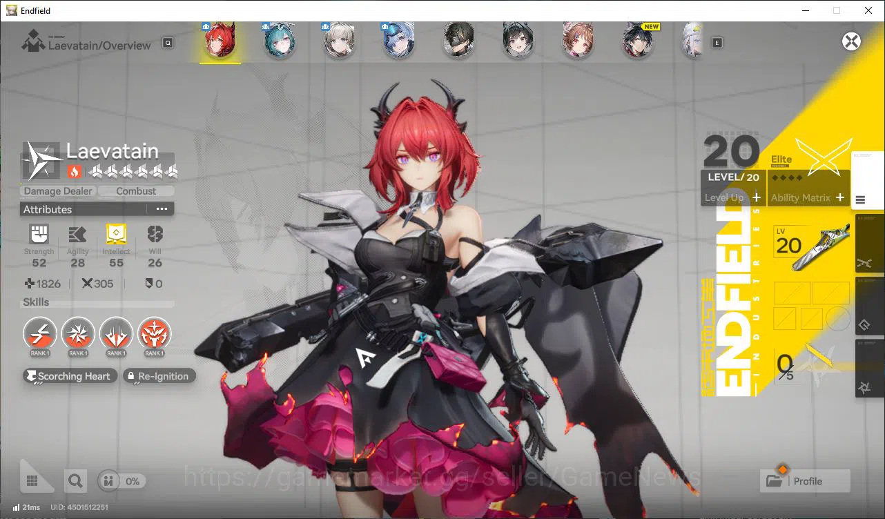 Arknights: Endfield Accounts Asia Lv3| 2 Meta SSR [Laevatain,Ardelia] +5 SR[XaihiP1,PerlicaP1,SnowshineP2,etc] |4 *5 2
