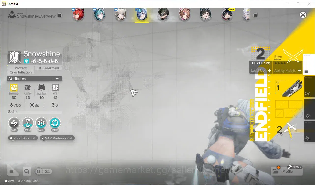 Arknights: Endfield Accounts Asia Lv3| 2 Meta SSR [Laevatain,Ardelia] +5 SR[XaihiP1,PerlicaP1,SnowshineP2,etc] |4 *5 6