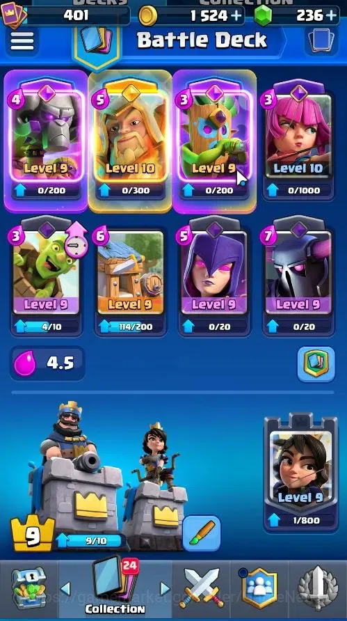 Clash Royale Accounts High-End Lvl 401|KTL 9|Trophy 3052|Card 52/121|1 Hero 3 EVO 3 Legend 12 Epic 14 Rare 15 Common|Take 7