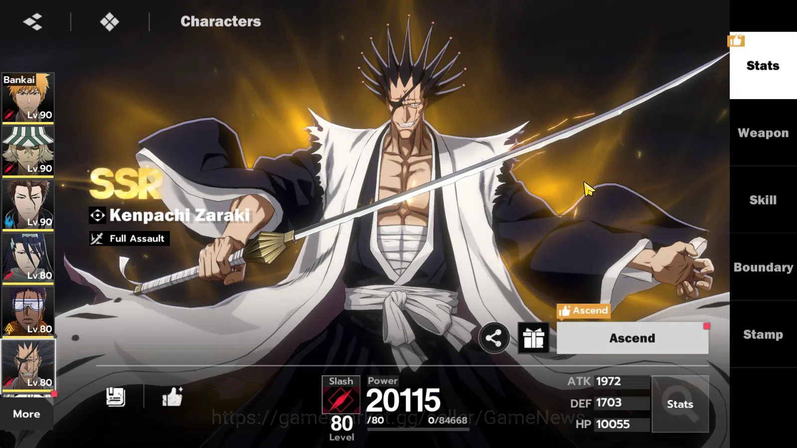 BLEACH: Soul Resonance Accounts NuverseSEA|END LV 69|10 SSR[(IchibanB1,Aizen,Kenpa image 10