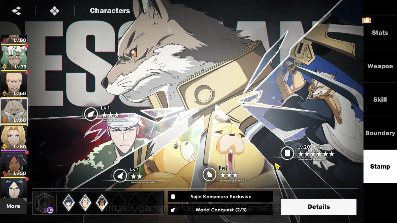BLEACH: Soul Resonance Accounts NuverseSEA|END LV 69|10 SSR[(IchibanB1,Aizen,Kenpa image 15