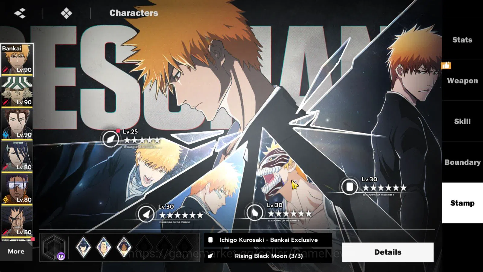 BLEACH: Soul Resonance Accounts NuverseSEA|END LV 69|10 SSR[(IchibanB1,Aizen,Kenpa image 8