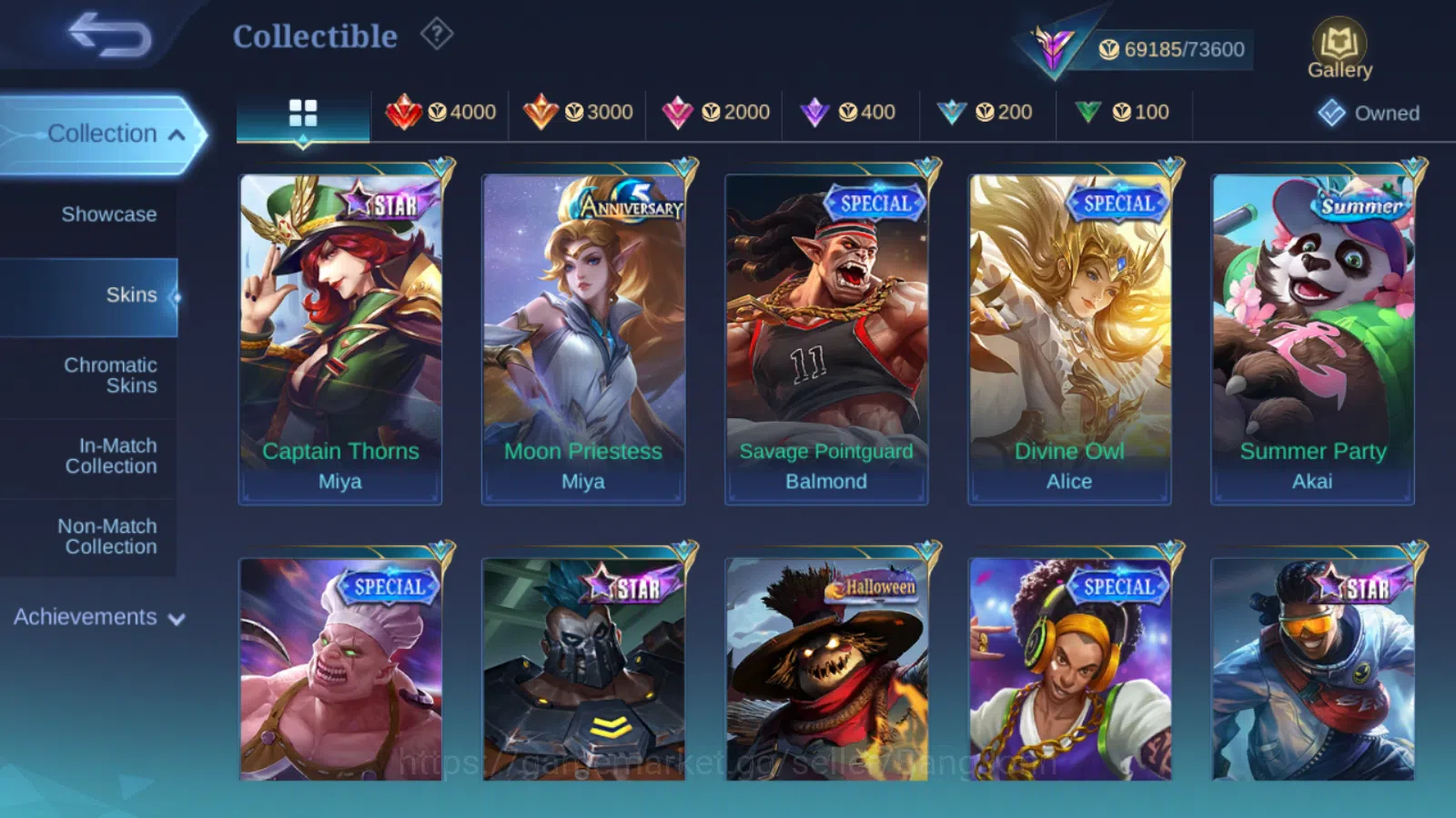 Mobile Legends: Bang Bang Accounts Hero 131 | Skin 322 | Glory | Recal Epic Biru |  T image 10