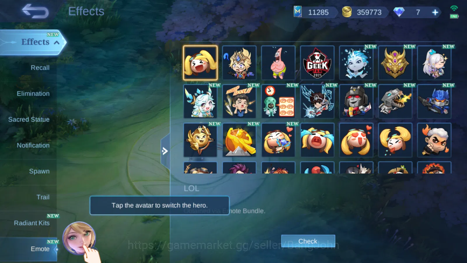 Mobile Legends: Bang Bang Accounts Hero 131 | Skin 322 | Glory | Recal Epic Biru |  T image 13