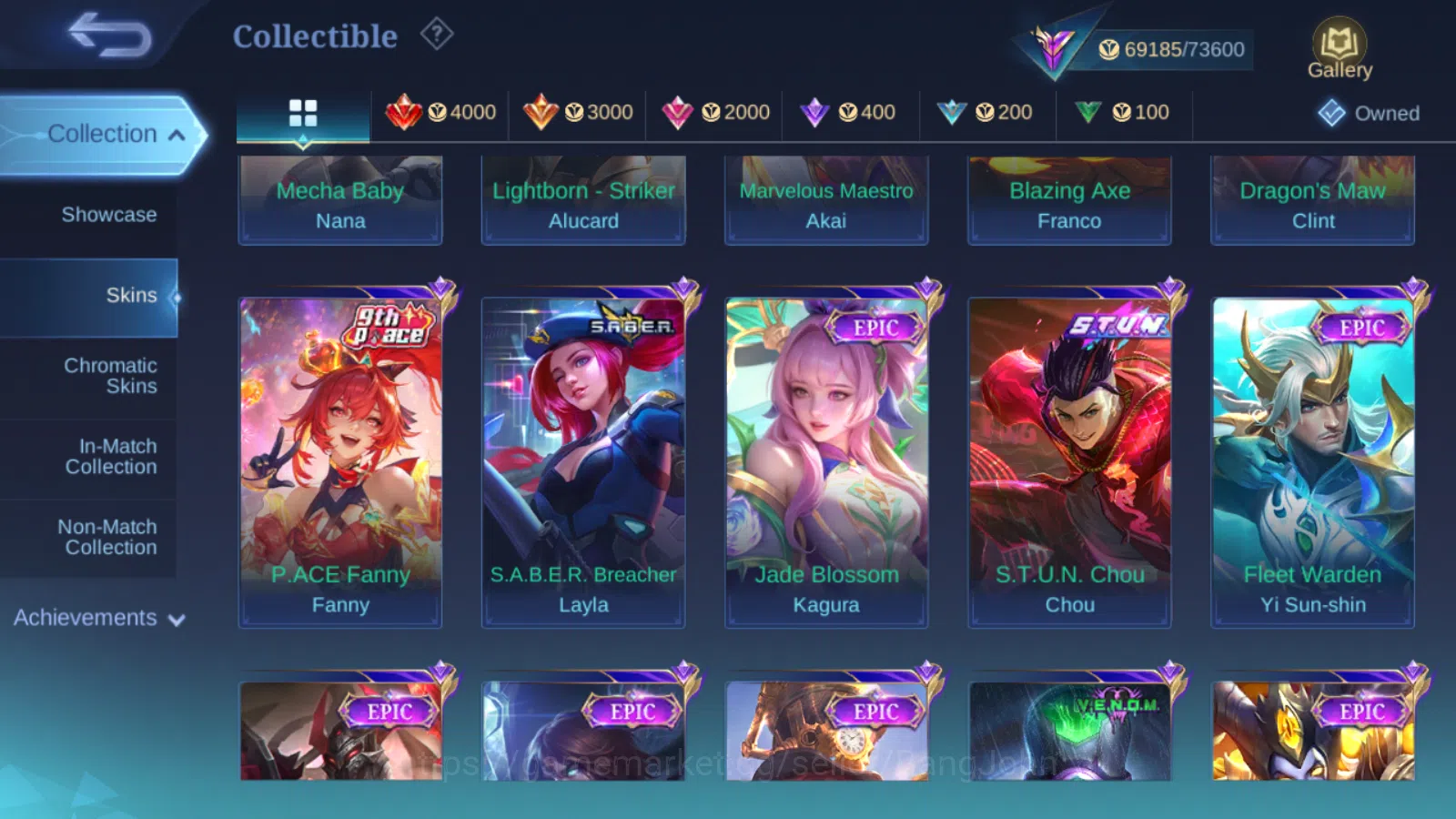 Mobile Legends: Bang Bang Accounts Hero 131 | Skin 322 | Glory | Recal Epic Biru |  T image 7