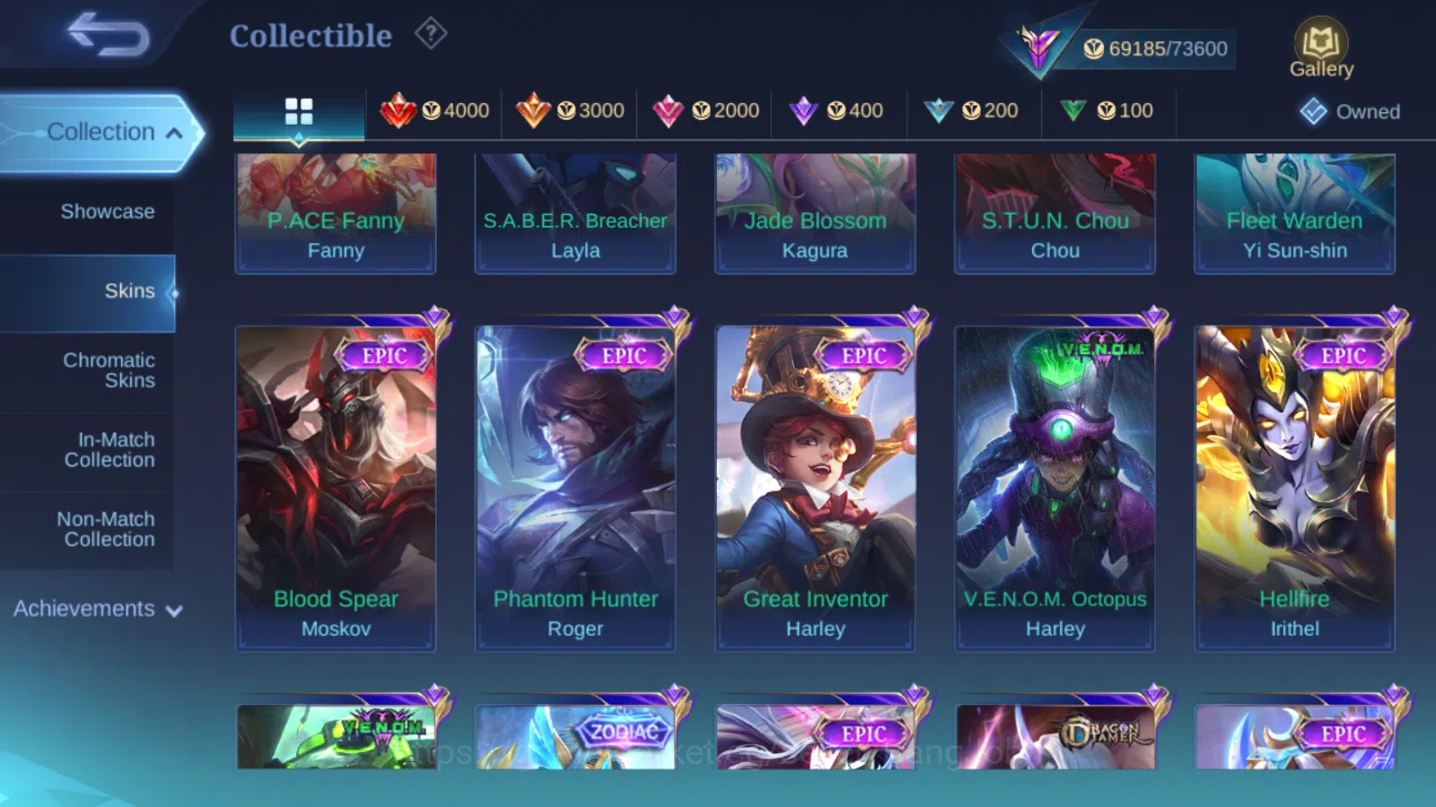 Mobile Legends: Bang Bang Accounts Hero 131 | Skin 322 | Glory | Recal Epic Biru |  T image 8