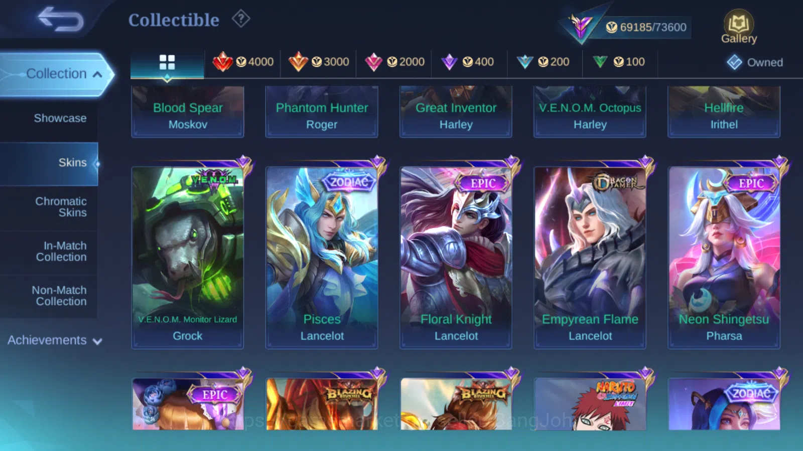 Mobile Legends: Bang Bang Accounts Hero 131 | Skin 322 | Glory | Recal Epic Biru |  T image 9