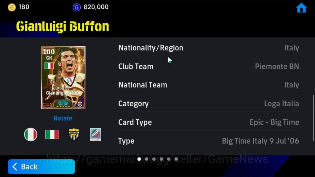 eFootball Accounts Android|BigTime Gianluigi Buffon,Epic Steven Gerra image 8