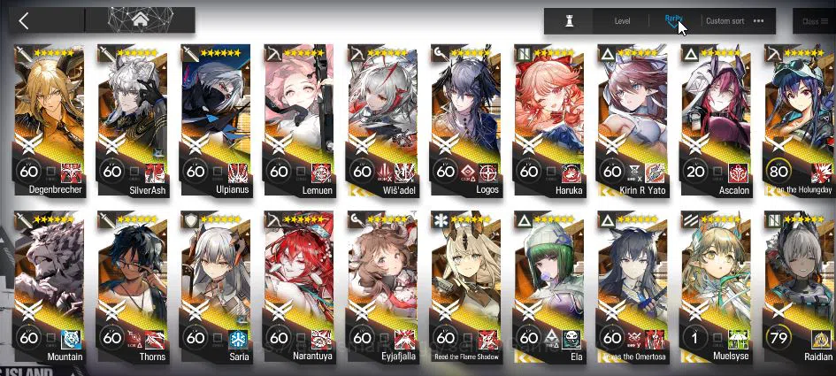 Arknights Accounts High-End Lv 72|211 OP+24 Skin|5,4K Orundum| 11 Limited [Wisadel,Ash,Ela,Kirin R 6