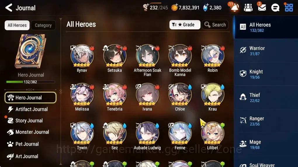 Epic Seven Accounts High-End Global|8ML (LQC, SSez, SPolitis, ALaika, MChloe,Etc.)|PoH+Bless+Theater ON|Stove Unverif(ES728Z) 2