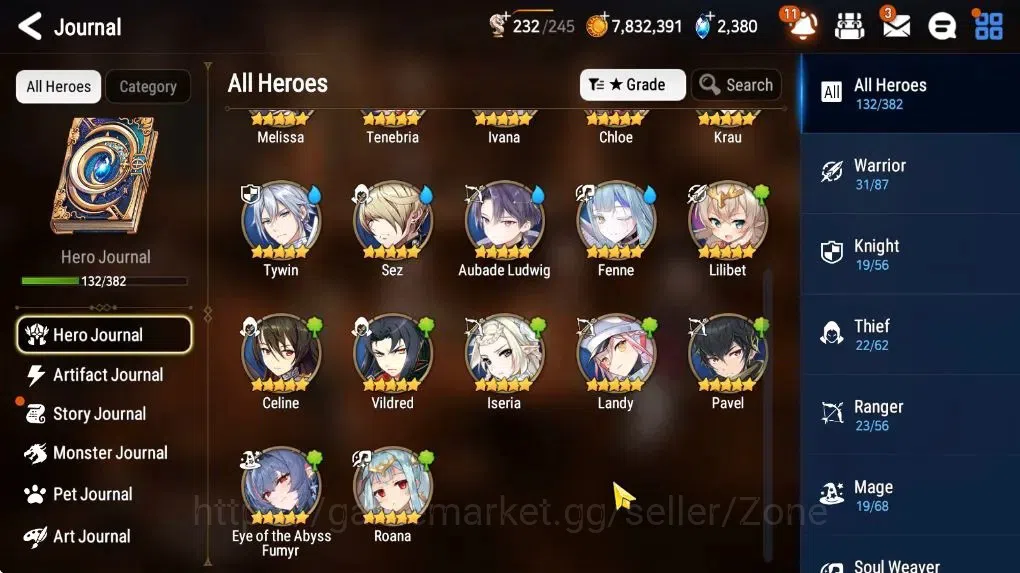 Epic Seven Accounts High-End Global|8ML (LQC, SSez, SPolitis, ALaika, MChloe,Etc.)|PoH+Bless+Theater ON|Stove Unverif(ES728Z) 3