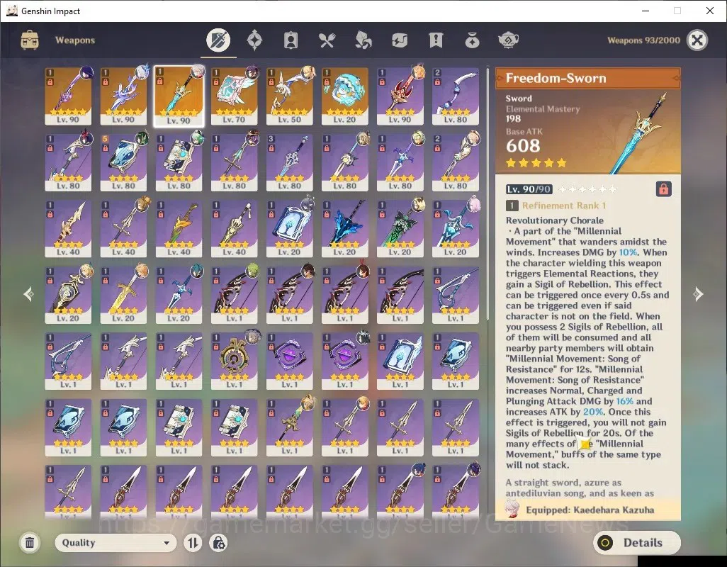 Genshin Impact Accounts ASIA|AR 56|PremTeam Nefer|6 Limited + 6 (*5Wep)|[R image 19