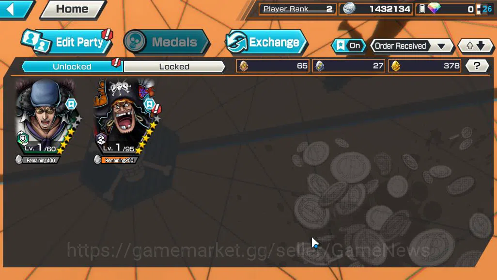 One Piece Bounty Rush Accounts Starter Global|2 EX|Blackbeard Pirates Kuzan,TFE Marshal D Teach|Rank  2|Log 3
