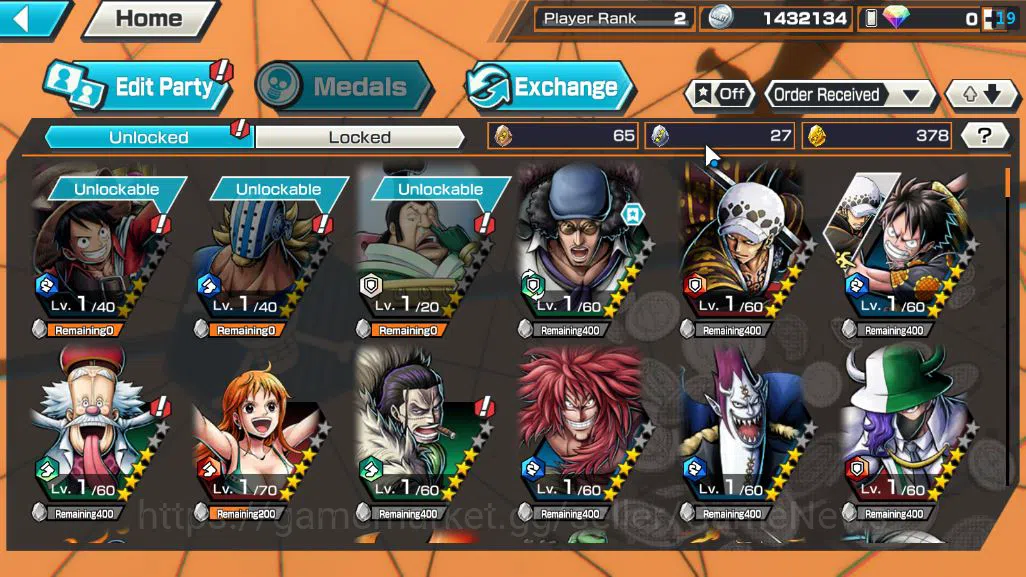One Piece Bounty Rush Accounts Starter Global|2 EX|Blackbeard Pirates Kuzan,TFE Marshal D Teach|Rank  2|Log 4