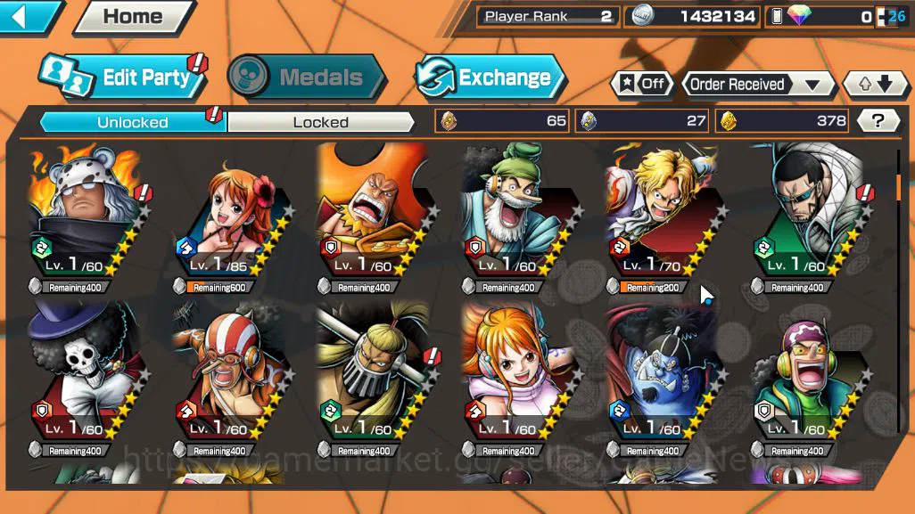 One Piece Bounty Rush Accounts Starter Global|2 EX|Blackbeard Pirates Kuzan,TFE Marshal D Teach|Rank  2|Log 5