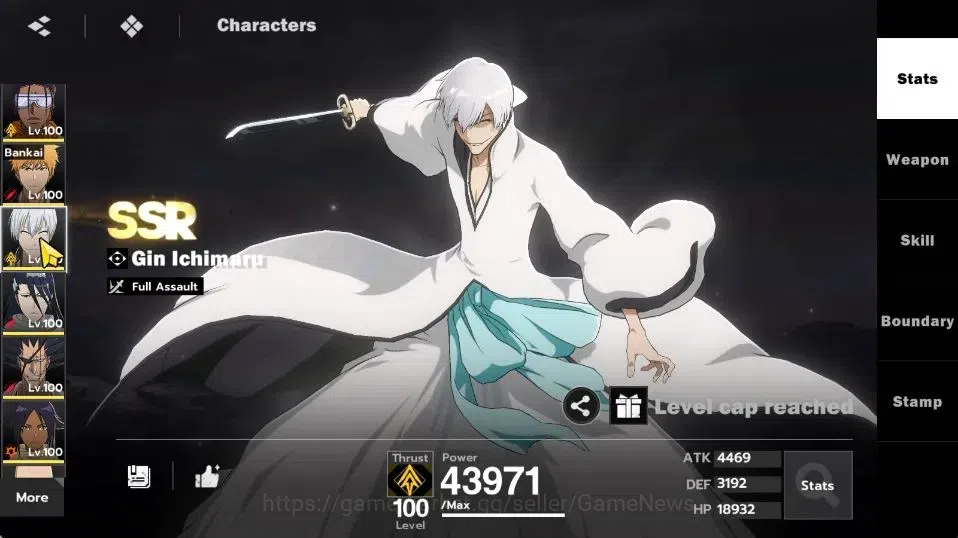 BLEACH: Soul Resonance Accounts NuverseSEA|END Lv77|10 SSR [(AizenB4,KisukeB4,Ichi image 17
