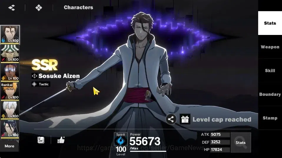 BLEACH: Soul Resonance Accounts NuverseSEA|END Lv77|10 SSR [(AizenB4,KisukeB4,Ichi image 3