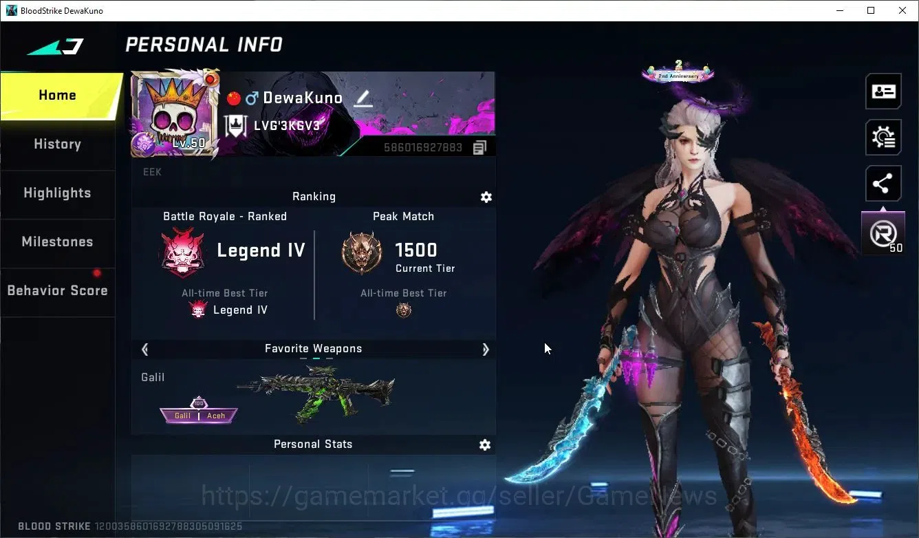 Blood Strike Accounts ASIA|6 ETERNAL[Nova,Volt,Lv4(Kala,UZI)Gali,AUG]+ME image 2