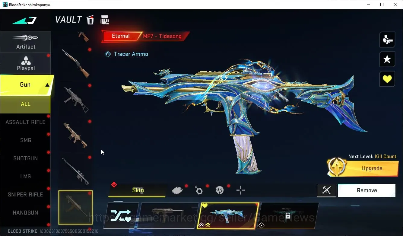 Blood Strike Accounts Collab Skin Asia|Eternal MP7-TideSong Lv3+Melee Staff|Collab Lucha Mr Iguana,AOT Female,OPM 1