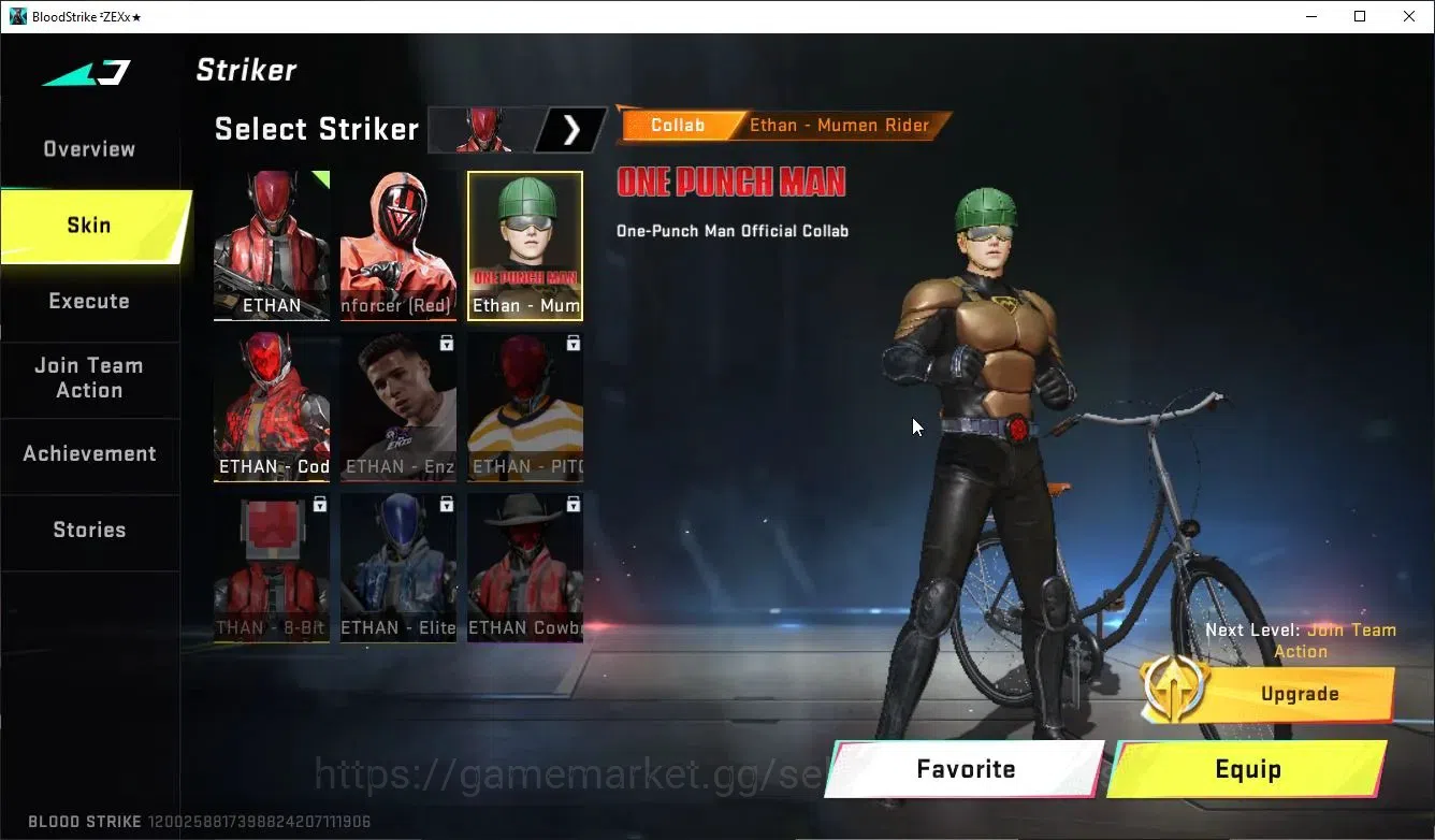 Blood Strike Accounts Collab Skin ASIA|Collab OPM Ethan-Mumen Rider|12 ULTRA [3 PitchStrike,SKS,SCAR,URB,Etc]|LMT 3