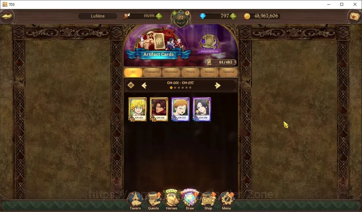 The Seven Deadly Sins: Grand Cross Accounts Others Global|Collab: Cleaner Riyo | 797 Diamonds | UR: Meliodas, Escanor, King 10
