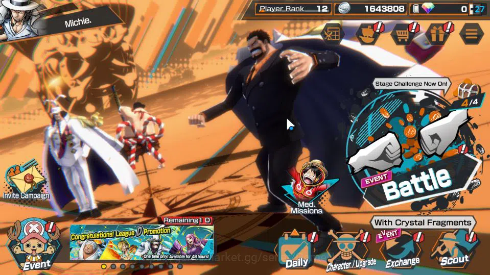 One Piece Bounty Rush Accounts Mid-Tier Global|6 EX|TFE MAarshal D.Teach,5 Elder St.Saturn,Bp Kuzan,RO Roronoa Zoro,G5 4