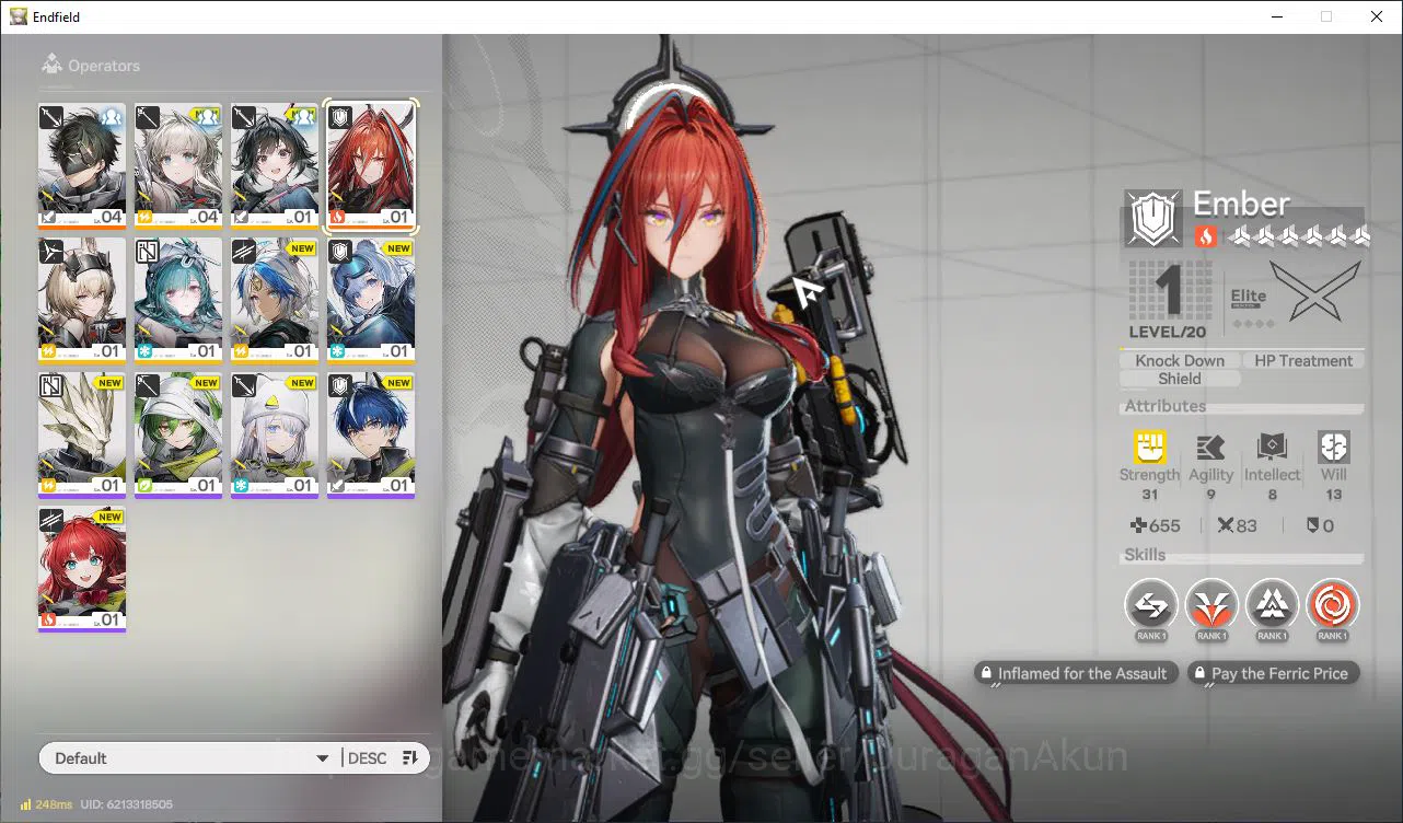 Arknights: Endfield Accounts NA/EU Lv2|1.5k Arsenal| 1SSR (Ember) + 6SR Operato image 1