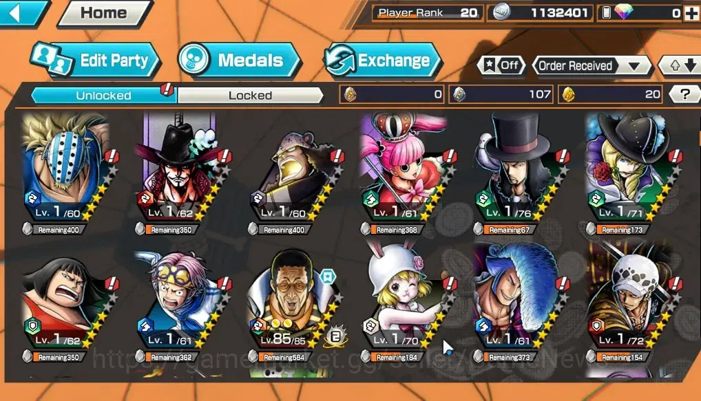 One Piece Bounty Rush Accounts Global|4EX 1MAX|King of the Pirates Gol D. Roger,S image 11