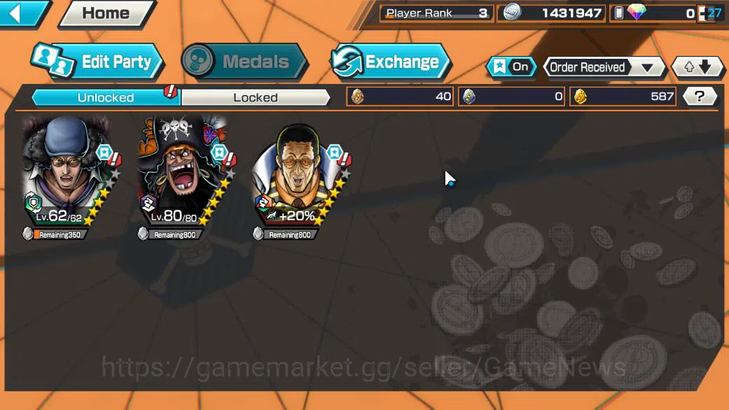 One Piece Bounty Rush Accounts Global|3 EX|BP Kuzan,TFE Marshal D.Teach,AMS [Bors image 3