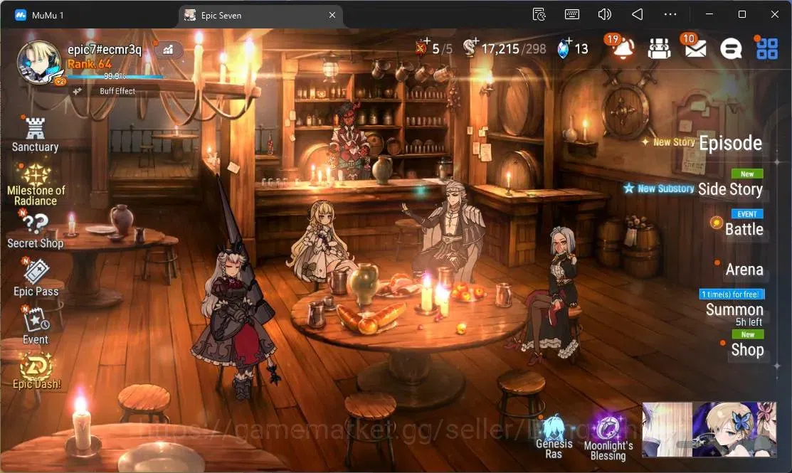Epic Seven Accounts Limited Hero Global Unverif | 15 ML(C Lilias,Belian,LR Krau,SE Celine,C Pavel,A Laika,LW 1