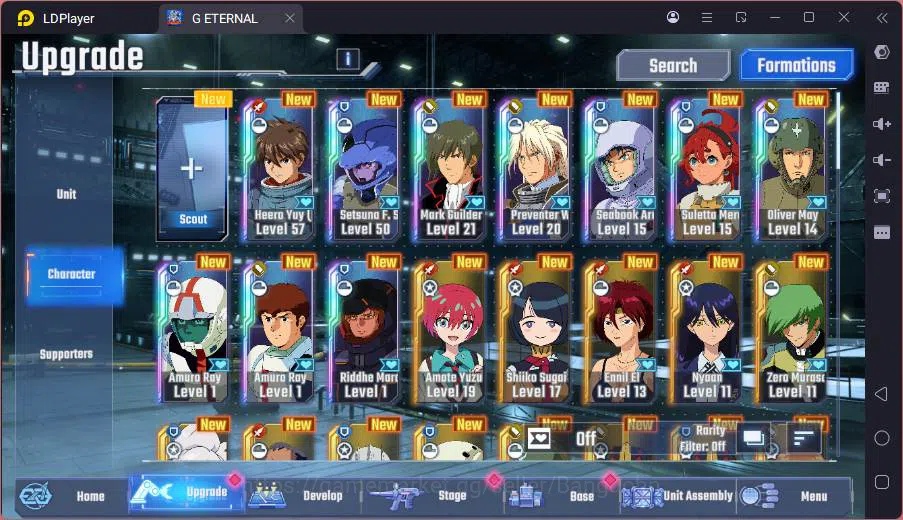 SD Gundam G Generation ETERNAL Accounts GLOBAL rank 17, 2k DM, 12 UR unit, 10 char, 3 supp image 14