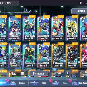 SD Gundam G Generation ETERNAL Accounts GLOBAL rank 17, 2k DM, 12 UR unit, 10 char, 3 supp image 1