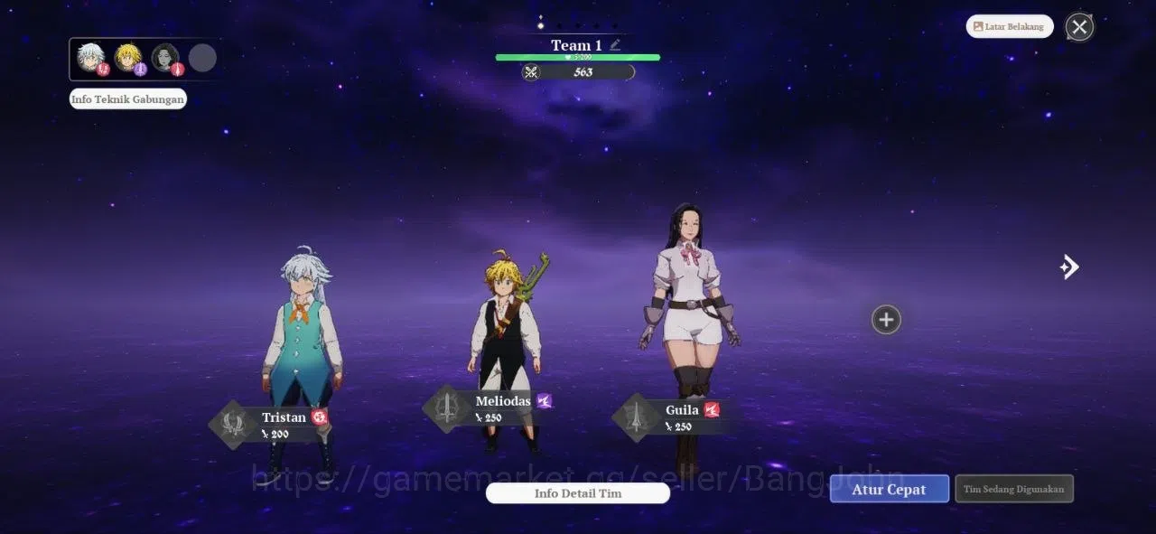 The Seven Deadly Sins: Origin Accounts EUROPE | Fresh Starter Lv 2 | 2 SSR | Meliodas,Gui image 2