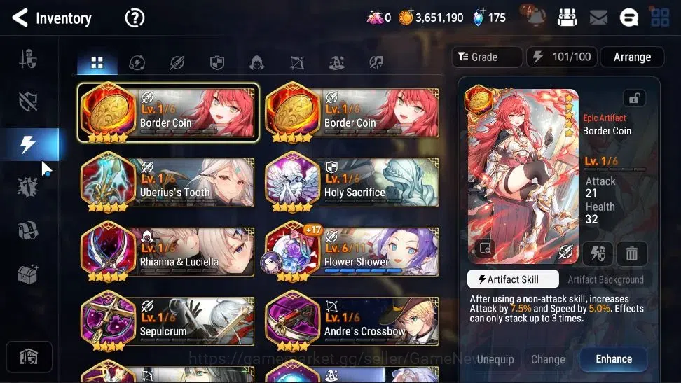 Epic Seven Accounts Limited Hero GLOBAL UnVerif|New Era|5 ML (Shepherd of The Dark Diane,Belian,E 14