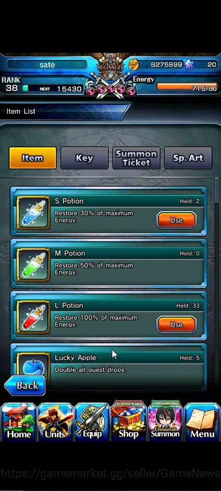 Grand Summoners Accounts Global|Rank 38|3 Ascend+1 TW|(Dablo)+TW,Demon Lord image 15
