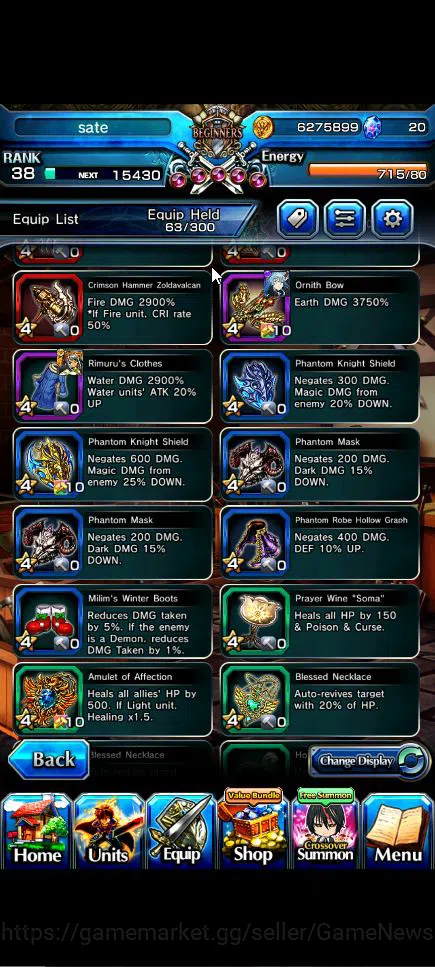 Grand Summoners Accounts Global|Rank 38|3 Ascend+1 TW|(Dablo)+TW,Demon Lord image 7