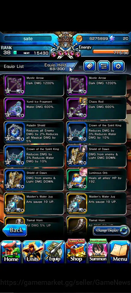 Grand Summoners Accounts Global|Rank 38|3 Ascend+1 TW|(Dablo)+TW,Demon Lord image 9
