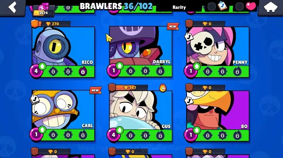 Brawl Stars Accounts 2674 Trophy|9K Bling|36 Brawlers 5 Max Lvl [Full B image 10