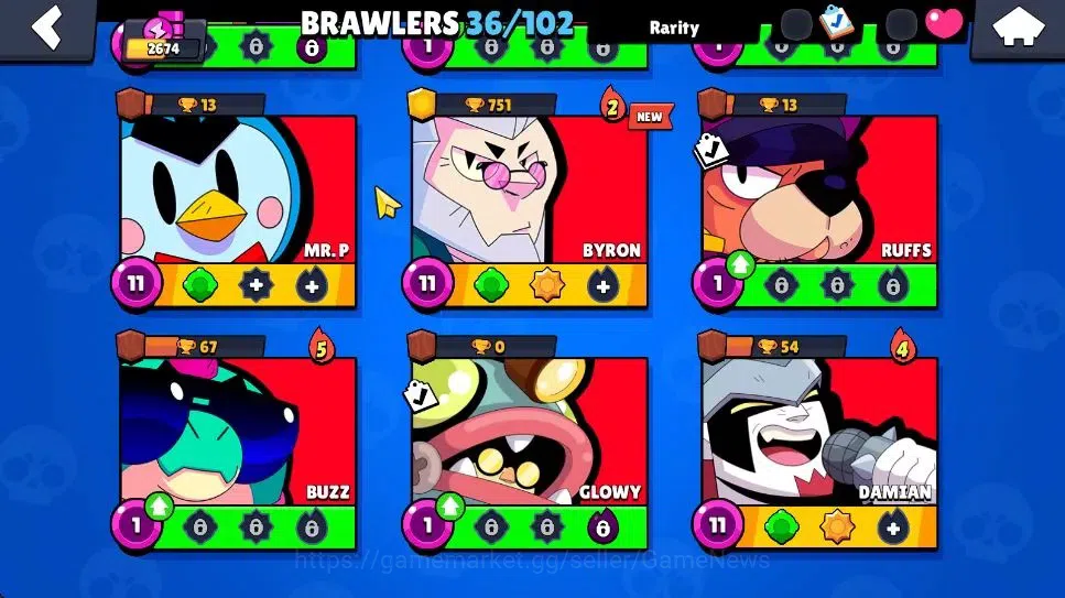 Brawl Stars Accounts 2674 Trophy|9K Bling|36 Brawlers 5 Max Lvl [Full B image 13