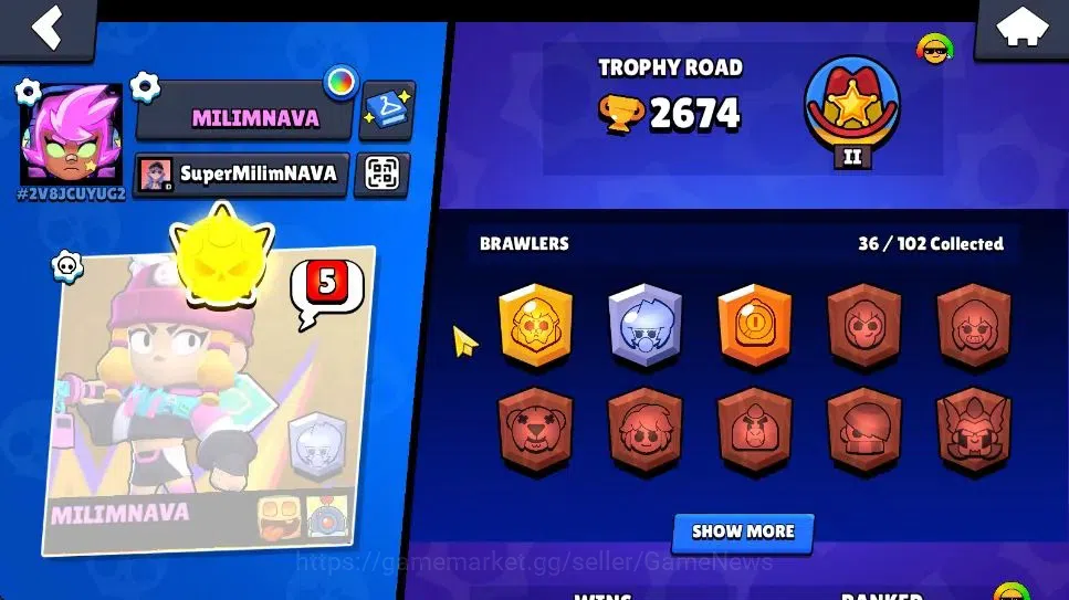 Brawl Stars Accounts 2674 Trophy|9K Bling|36 Brawlers 5 Max Lvl [Full B image 2