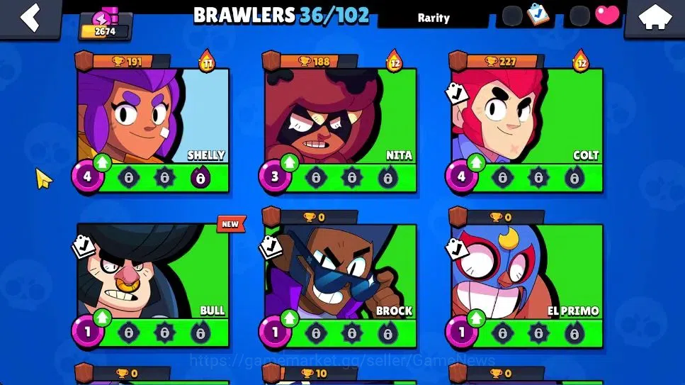Brawl Stars Accounts 2674 Trophy|9K Bling|36 Brawlers 5 Max Lvl [Full B image 8