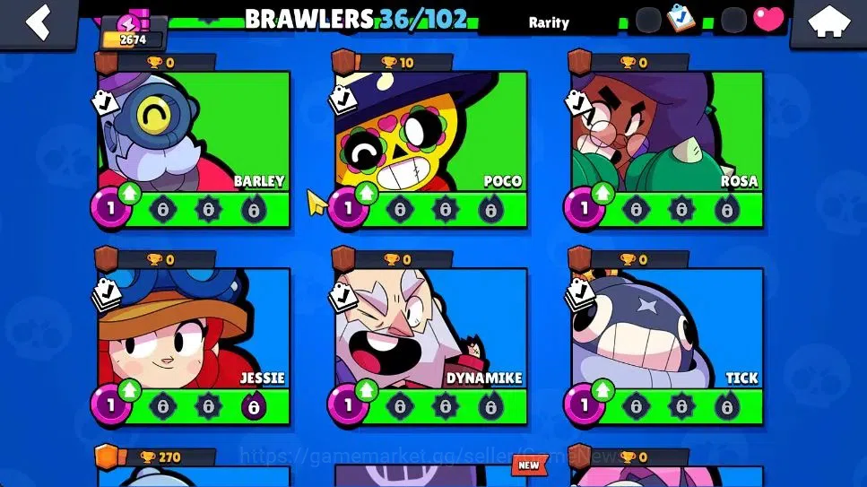 Brawl Stars Accounts 2674 Trophy|9K Bling|36 Brawlers 5 Max Lvl [Full B image 9