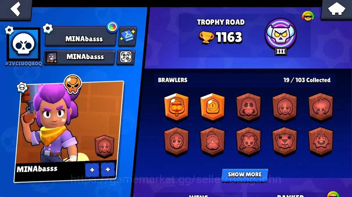 Brawl Stars Accounts Global | 1163 Thropy |19 Brawlers - 1 Max+Hypercha image 2